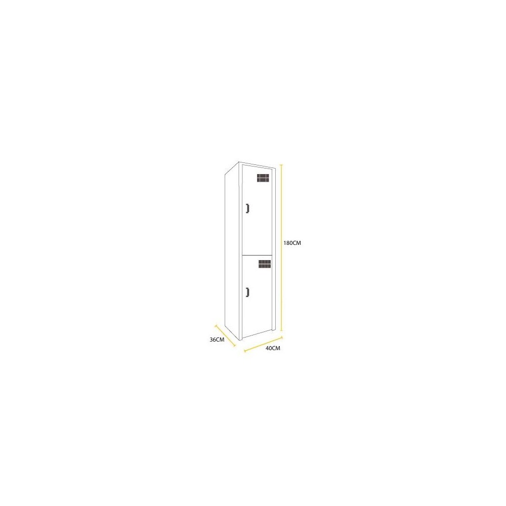 Locker Color Negro - 2 Puertas