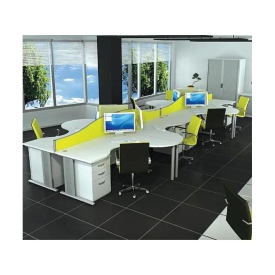 Escritorios de oficina con extremo de panel ergonomico
