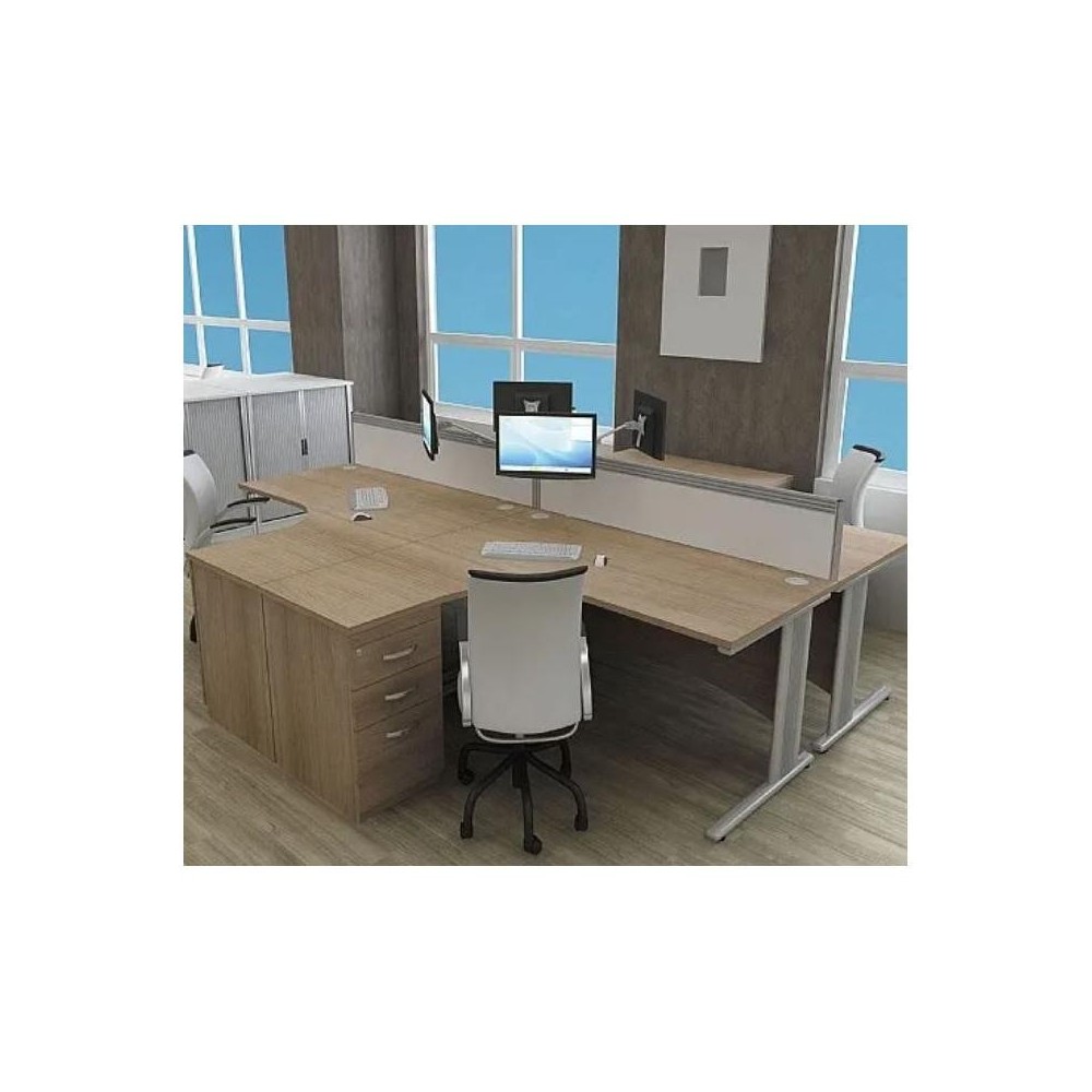 Escritorios de oficina con extremo de panel ergonomico