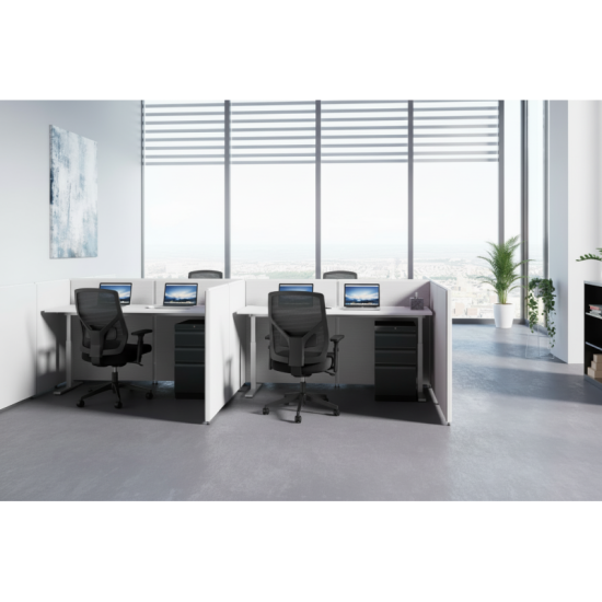 Escritorio de estacion de trabajo de oficina WorkZone Quad
