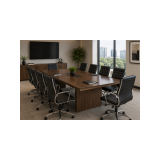 Mesa de juntas para oficina IMPORTANT con cubierta de vidrio