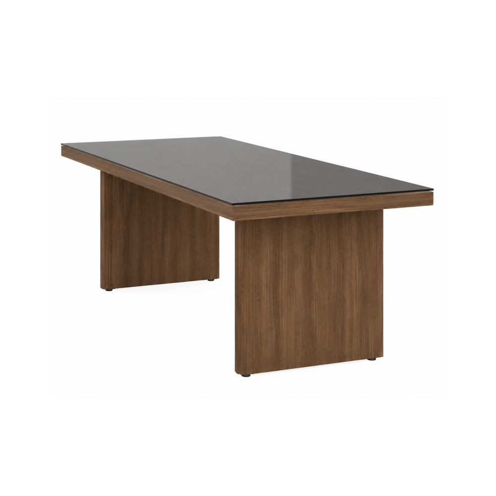 Mesa de juntas para oficina IMPORTANT con cubierta de vidrio