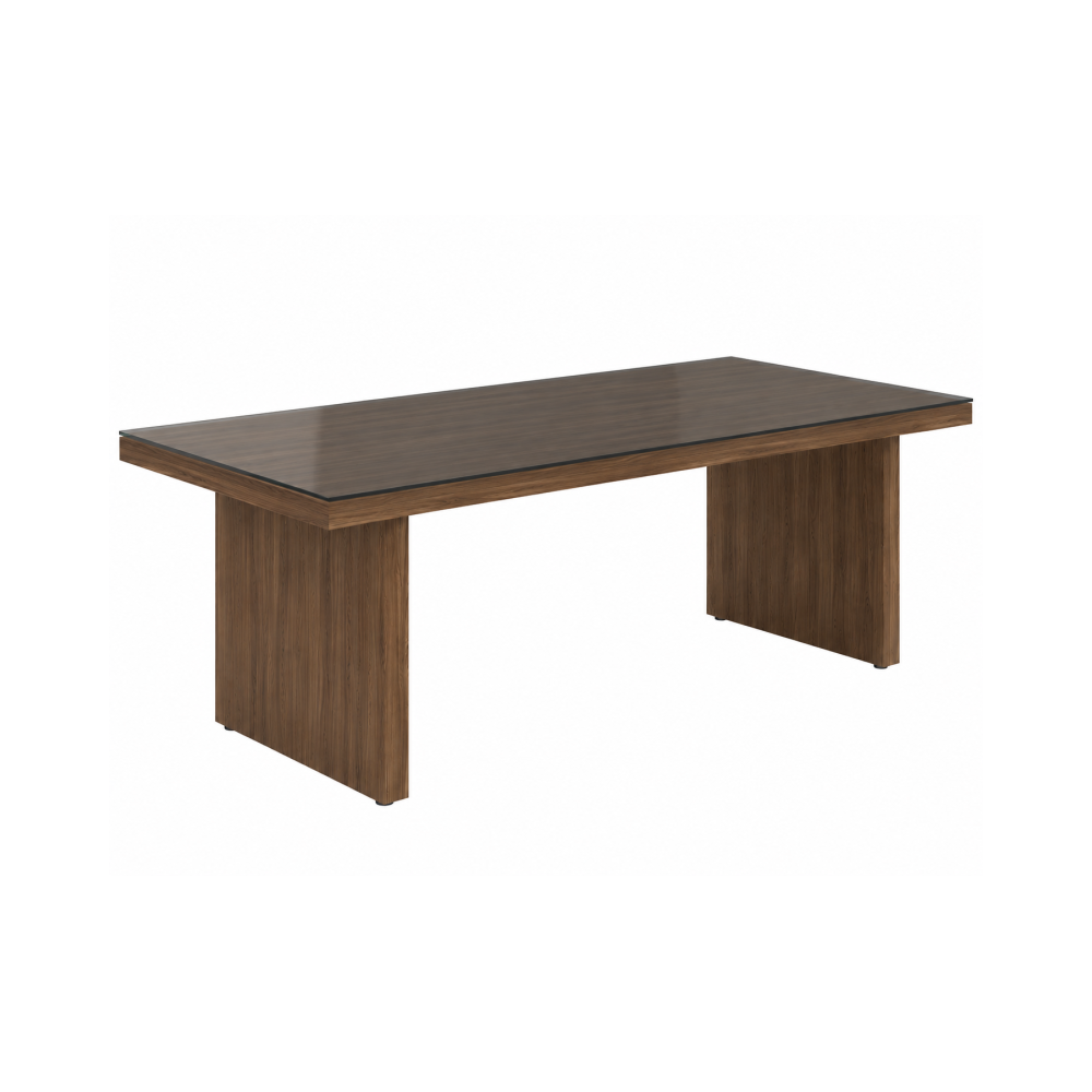 Mesa de juntas para oficina IMPORTANT con cubierta de vidrio