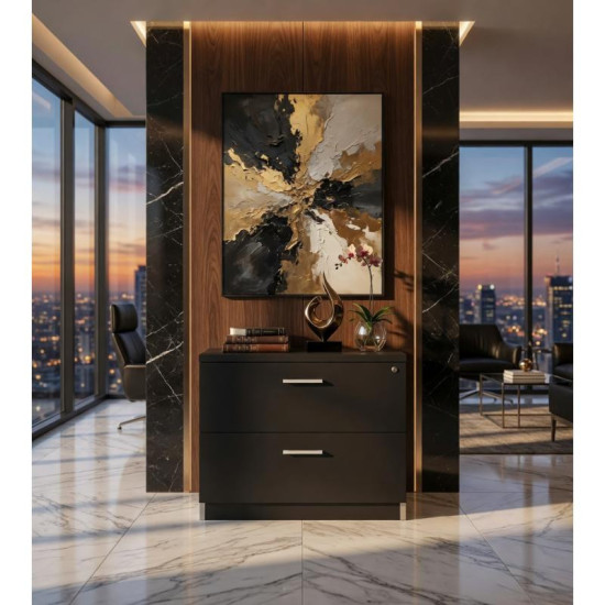 Archivero Ejecutivo Elite File 2 | Archivero Horizontal para Oficina con 2 Gavetas y Cerradura