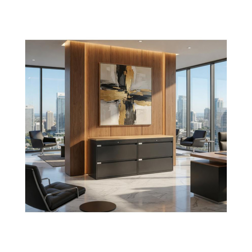 Archivero Metálico Horizontal Titan File 4 | Archivero para Oficina de 4 Gavetas con Cerradura