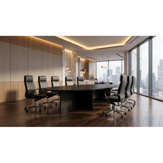 Mesa de Juntas Élite Oval Black