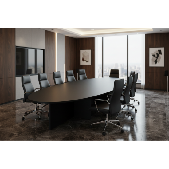 Mesa de Juntas Élite Oval Black