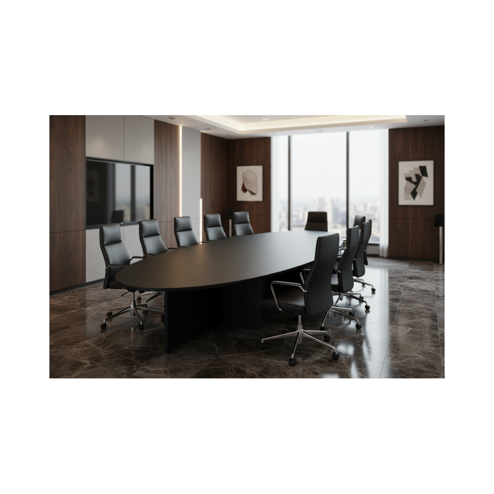 Mesa de Juntas Élite Oval Black