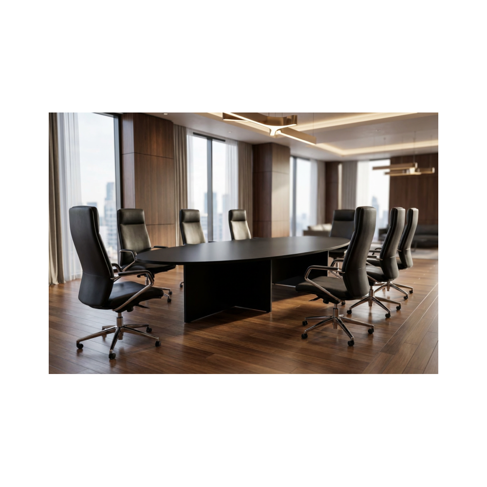 Mesa de Juntas Élite Oval Black